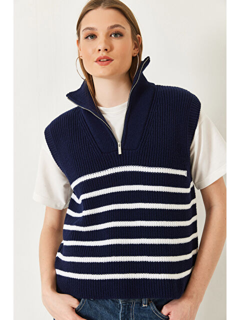 SHADE Kadın Fermuarlı Selanik Örgü Triko Süveter - S000376670-37341