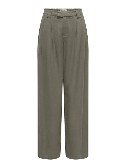 Only Onlsvea Keten Karışımlı Regular Fit Orta Bel Kadın Pantolon 15364120