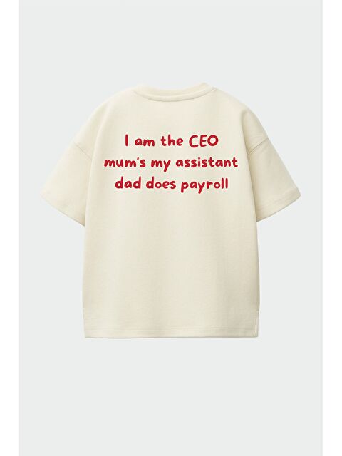 Monila Unisex Çocuk Pamuklu Sırtı Baskılı T-Shirt