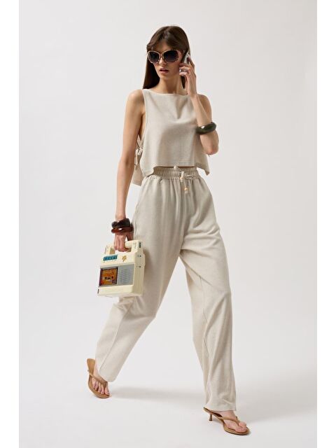 Jane's Yandan Bağlamalı Crop Bluz