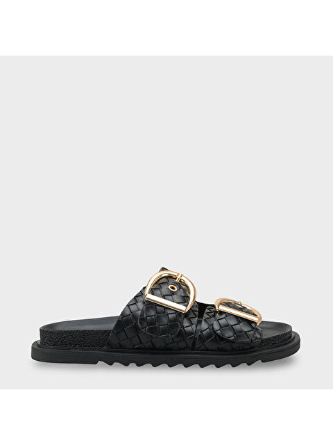 Capone Outfitters Abbie Düz Topuklu Metal Tokalı Konfor Kadın Terlik