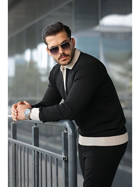 Jane's Erkek Kol Ve Yaka Detaylı Uzun Kollu Triko - S000528909-19351