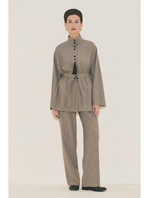 Manuka Yuı Kuşaklı Ceket Vizon - S000529527-26429