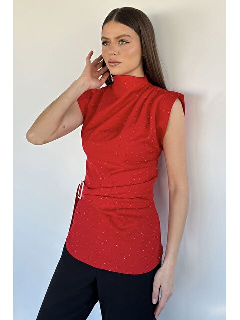Gülseli Kadın Taşlı Kemer Detaylı Bluz - S000517482-20045