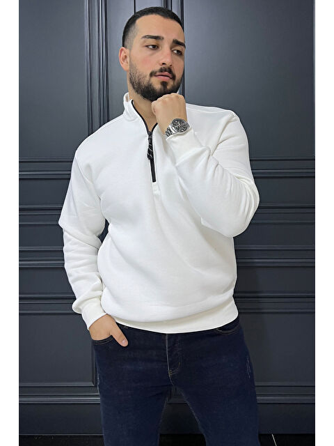 Mishar İtalia Erkek Yarım Balıkçı Yaka Şardonlu Fermuarlı Sweatshirt - S000326455-20063