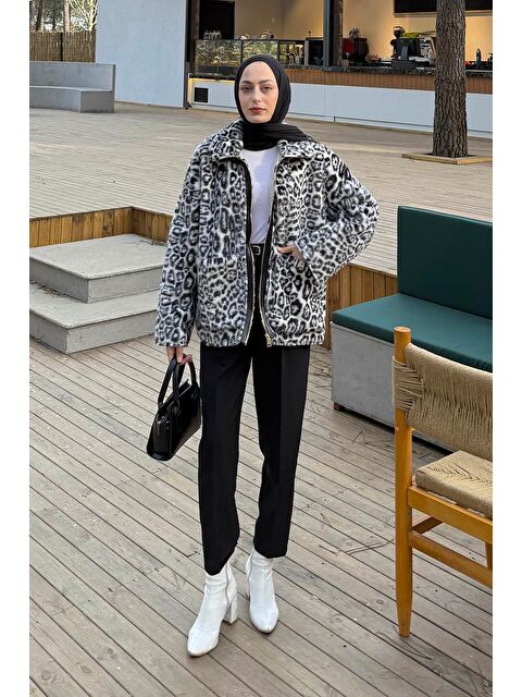 Lamelif Leopar Desen Mont Siyah - S000519240-19351