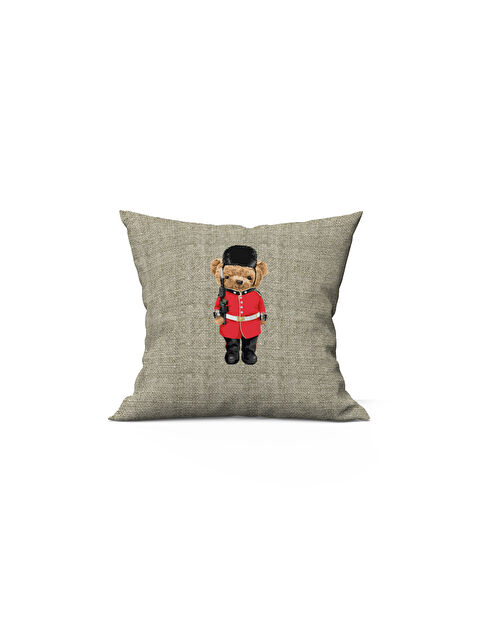 Evmila Yılbaşı Temalı Teddy Desenli 43x43 Kadife Kırlent Kılıfı - S000286679-23173