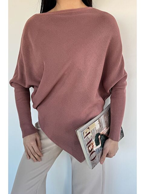 Gülseli Asimetrik Kesim Triko Kazak - S000517443-20028