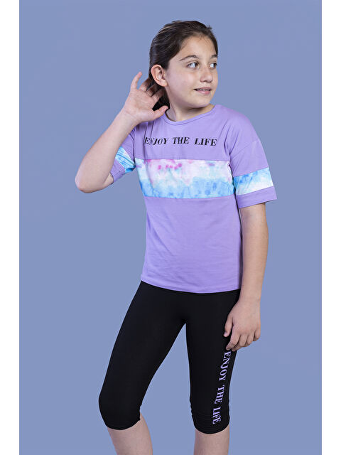 Toontoykids Kız Çocuk Garnili Baskılı Taytlı Takım - S000270887-17878