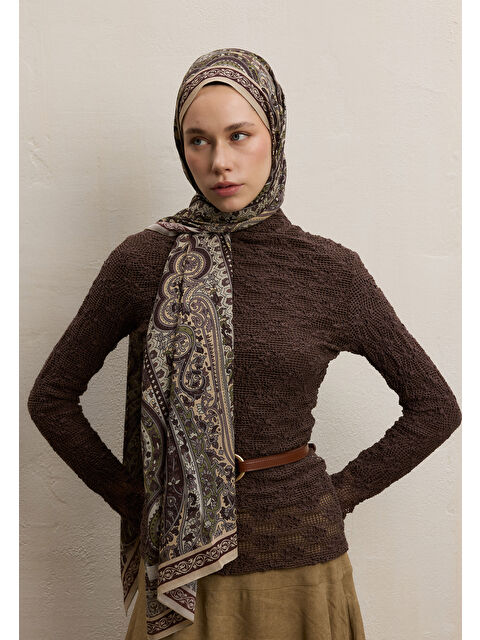 Fresh Scarfs Zaıra Desen Şal Kum - S000420275-19928