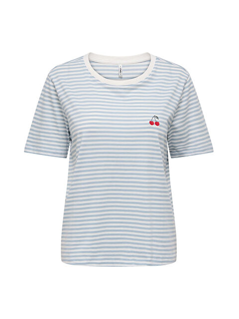 Only Onlhappy % 100 Pamuk Regular Fit Bisiklet Yaka T Shirt 15370117