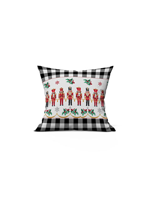 Evmila Yılbaşı Temalı Kurşun Asker Desenli 43x43 Kadife Kırlent Kılıfı - S000286681-23173