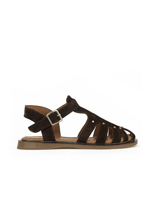 Ziya Ayakkabı Kadın Hakiki Deri Sandalet 1611047Z26635 Kahve