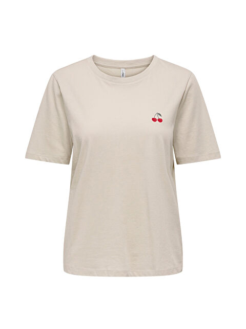 Only Onlhappy % 100 Pamuk Regular Fit Bisiklet Yaka T Shirt 15370117