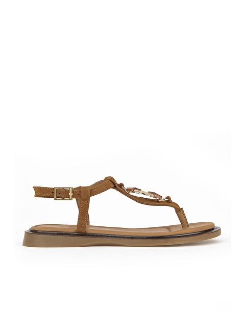 Ziya Ayakkabı Kadın Hakiki Deri Sandalet 1611047Z26684 Taba