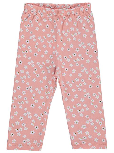 Civil Baby Küçük Çiçek Empirme 6-18 Ay Tayt - Pudra