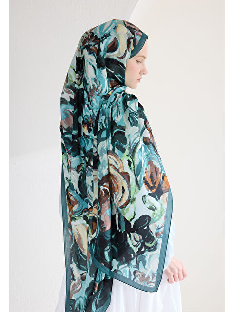 Fresh Scarfs Rosıe Floş Viskon Şal Okyanus - S000426647-17234