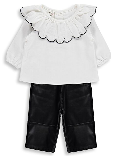 Civil Baby Yakalı Deri 6-18 Ay Takım - Siyah