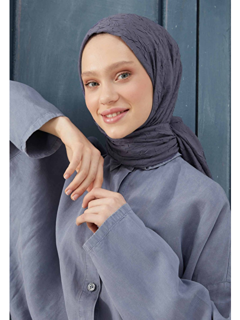 Fresh Scarfs Bambu Şal Mavi / Gri - S000420480-37370