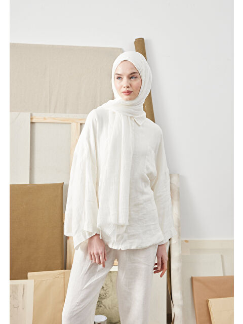 Fresh Scarfs Bambu Şal Beyaz - S000420480-19965