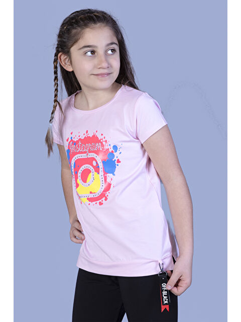 Toontoykids Kız Çocuk Renkli Baskılı Tişört