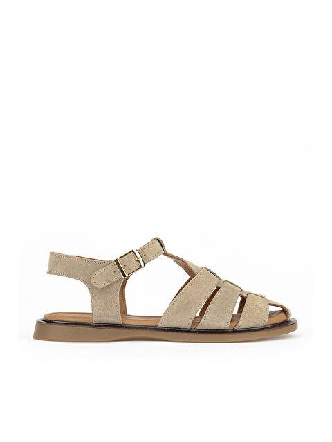 Ziya Ayakkabı Kadın Hakiki Deri Sandalet 1611047Z26600 Vizon