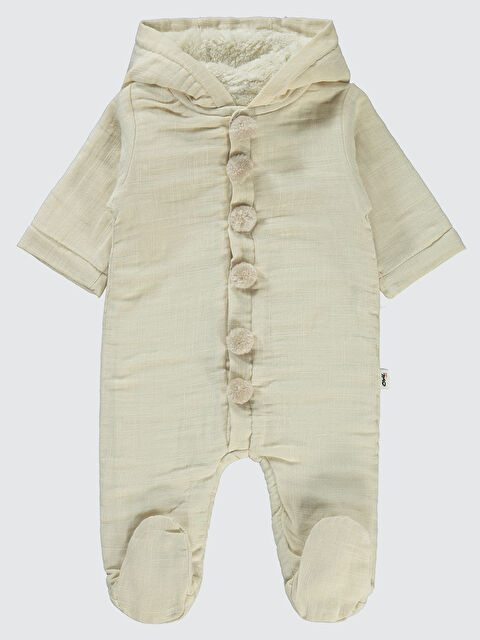 Civil Baby Kız Bebek Patikli Tulum 3-12 Ay Ekru - S000320892-19965