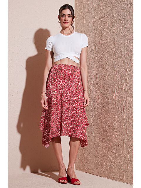 Lela Desenli Volanlı Midi Boy Etek 5869010 - S000346522-20045