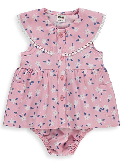 Civil Baby Bebe Yaka 6-18 Ay Elbise - Pembe