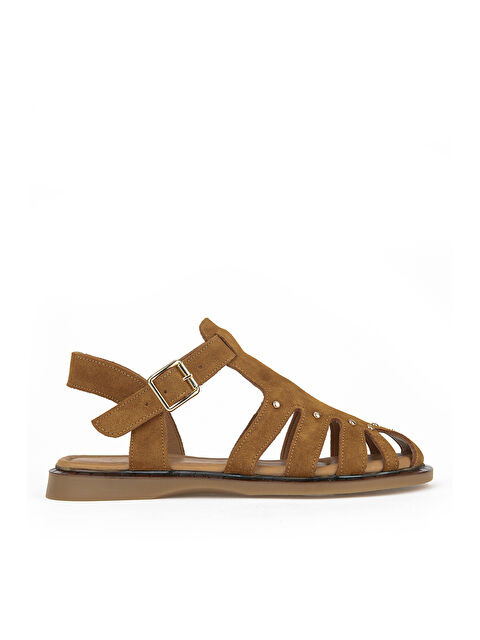 Ziya Ayakkabı Kadın Hakiki Deri Sandalet 1611047Z26635 Taba