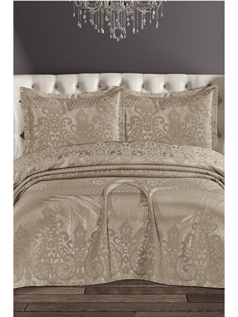 Çeyiz Diyarı Royal Şönil Çift Kişilik Yatak Örtüsü 240x260 cm Bej - S000493317-19928