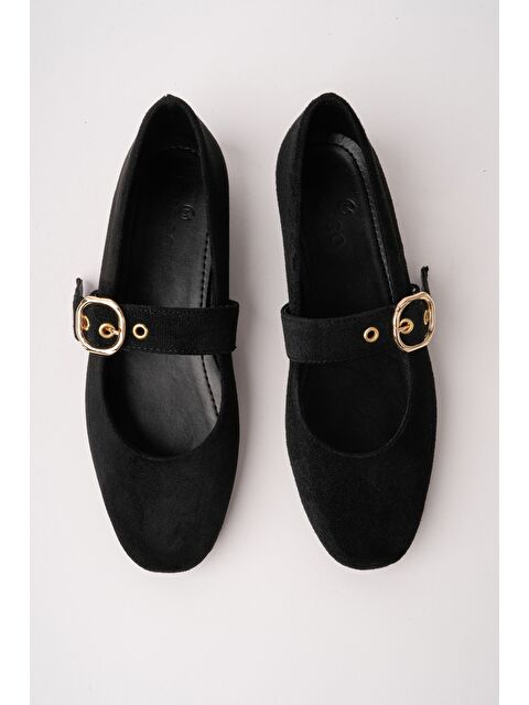 Muggo HALSEY Gold Tokalı Deri Kadın Babet Ayakkabı - S000513872-19351