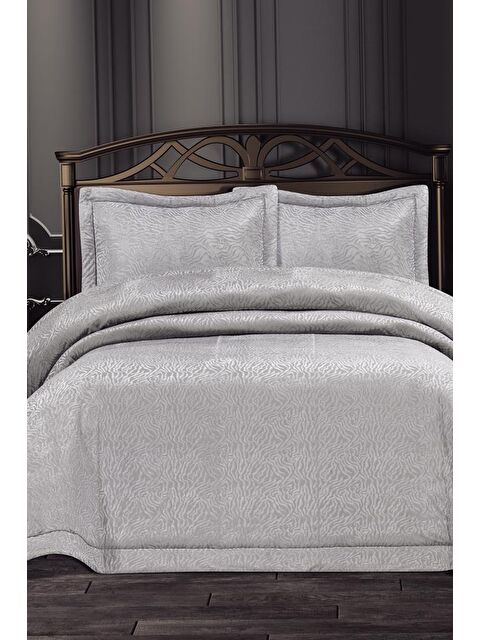 Çeyiz Diyarı Gümüş Çift Kişilik Yatak Örtüsü Bej - S000493318-19928