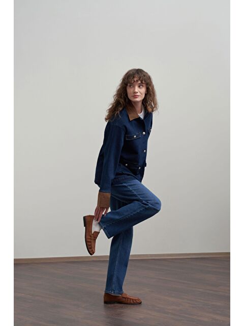 ALLDAY Mavi-Süet Garnili Denim Ceket - S000501763-17234