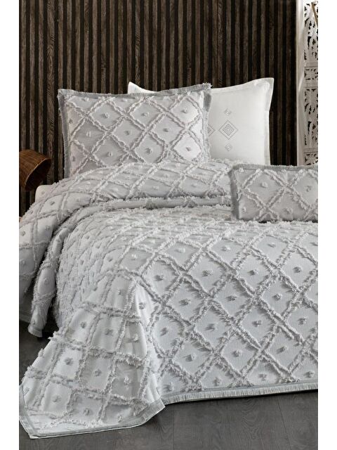 Çeyiz Diyarı Alara Tek Kişilik Pike Takımı Gri - S000493323-20600