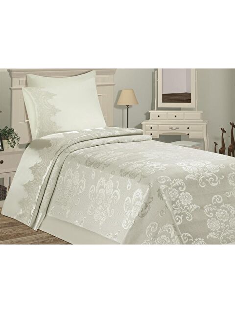 Çeyiz Diyarı Violet Tek Kişilik Pike Takımı Krem - S000493326-19966