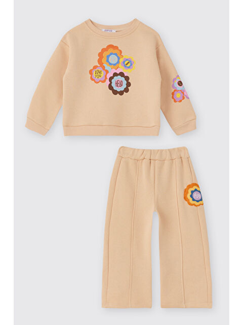 Panço Kız Bebek Bej 2'li Takım