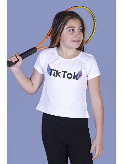 Toontoykids Kız Çocuk Ön Arka Baskılı Tişört