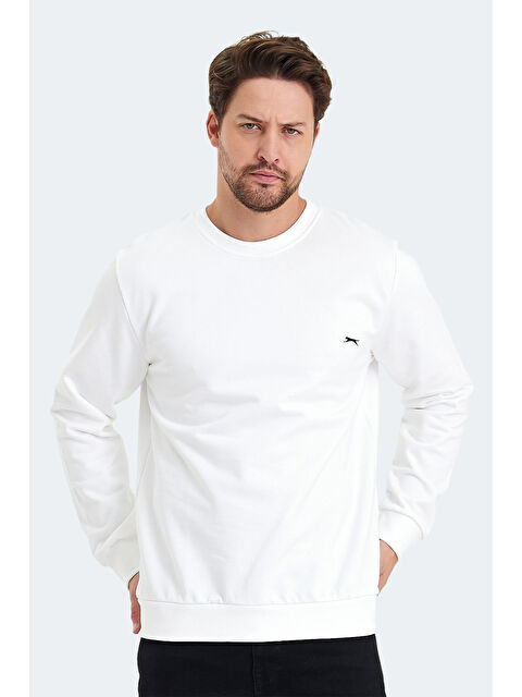 SLAZENGER KONNOR IN Erkek Sweatshirt Beyaz