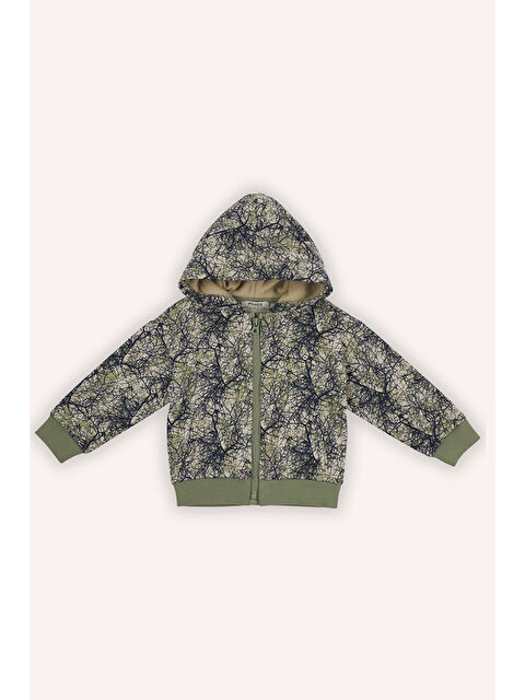 Panço Erkek Çocuk Baskılı Fermuarlı Sweatshirt Bej - S000352611-19928