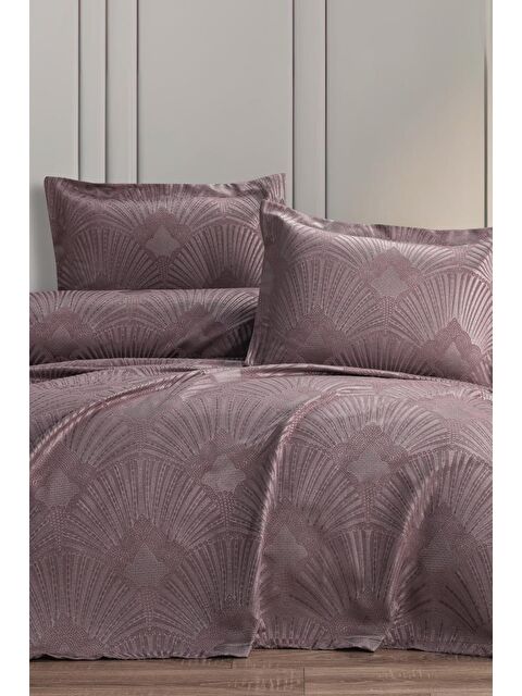 Çeyiz Diyarı Firdevs 3 Parça Çift Kişilik Pike Takımı 240x260 Pudra - S000493335-7152