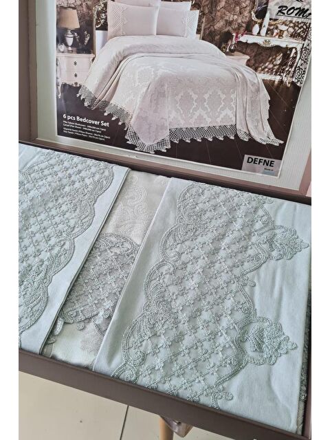 Çeyiz Diyarı Roma Çeyizlik Çift Kişilik Pike Takımı Gri - S000493338-20600