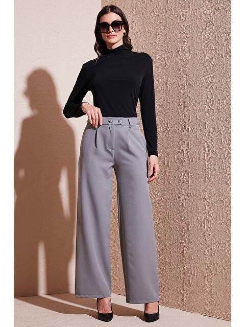 Lela Standart Fit Yüksek Bel Bol Paça Pantolon 6522280 - S000355487-20600