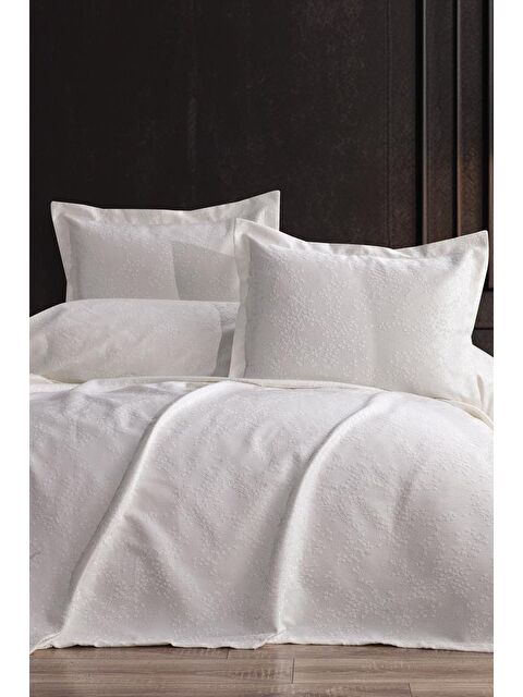Çeyiz Diyarı Burçak 3 Parça Çift Kişilik Pike Takımı 240x260 Krem - S000493348-19966