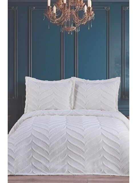 Çeyiz Diyarı Perota Soft Çift Kişilik Pike Takımı Krem - S000493351-19966