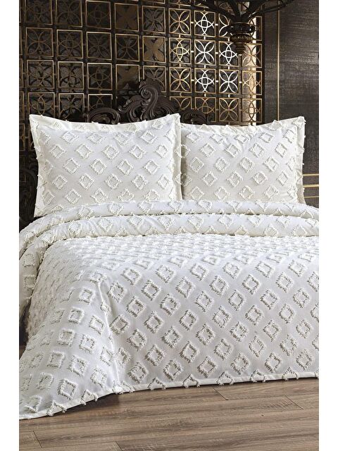 Çeyiz Diyarı Karoks 3 Parça Çift Kişilik Pike Takımı Krem - S000493352-19966