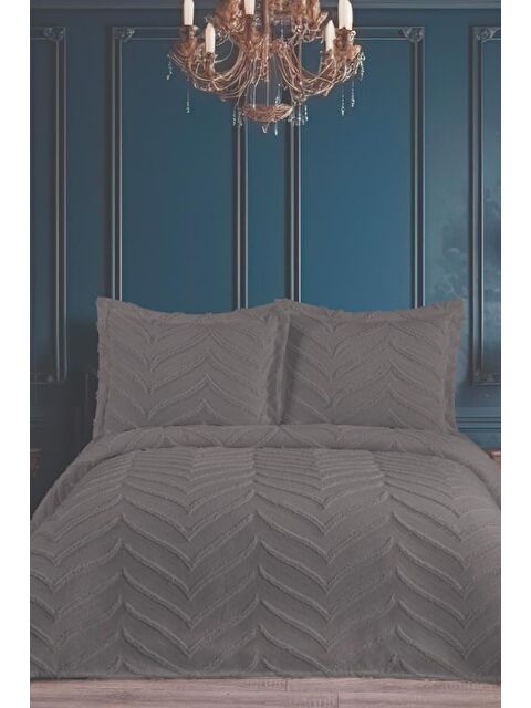 Çeyiz Diyarı Perota Soft Çift Kişilik Pike Takımı Antrasit - S000493353-29666