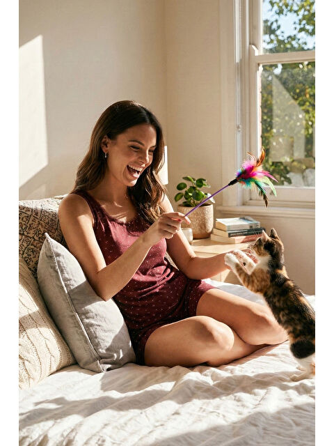 Lela Pamuklu Yumuşak Dokulu Desenli Şortlu Pijama Takımı 65770754