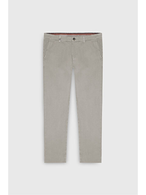 AC&Co / Altınyıldız Classics Erkek Bej Pamuklu Dar Kesim Armürlü Yan Cep Esnek Casual Pantolon - S000512332-19928