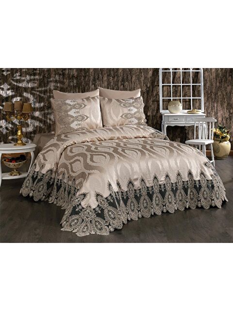 Çeyiz Diyarı İsabel Çift Kişilik Pike Takımı Takımı Bej - S000493359-19928